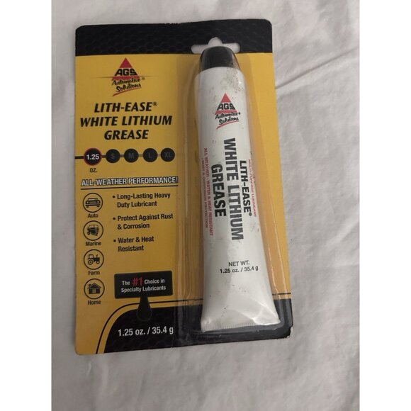 AGS WHITE LITHIUM GREASE Multi Use Lubricant Lube AUTO FARM MARINE HOME 1.25 oz - Picture 1 of 2